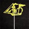 Bandeira Bolo de Aniversário Cartão de Aniversário Cartão Bandeira Decoração de Bolo Cartão Layout de Festa Cartão Dourado Nasc