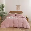Conjunto de cama de três peças com capa de edredom de gaze de dupla camada, cor sólida, estilo natural wabi-sabi, para comércio exterior transfronteiriço, personalizável
