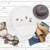 Estação Independente da Amazon Camiseta Suéter Feminino Outono e Inverno Estampa de Cachorro Fantasma de Halloween Gola Redonda Solta Manga Longa