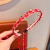 Año Nuevo Estilo Chino Joyería Infantil Trenza Artificial Diadema Linda Festiva Borla Flor Diadema Accesorios para el Cabello de Año Nuevo