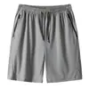 2025 Pantalones Cortos Simples para Hombre Verano Delgados Casuales para Hombre de Secado Rápido de Cinco Puntos Seda de Hielo Fitness Sueltos Pantalones Cortos Deportivos