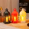 Decoración Transfronteriza Accesorios de Decoración para el Hogar Atmósfera Luz Nocturna Lámpara de Viento Hexagonal Adornos de Lámpara de Velas Decorativas para Colgar en el Patio