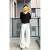 Pantalones de traje de corte limpio para ocio urbano otoño estilo old money relajados para hombre nuevo producto plisados de pierna recta ligero acampanados largos