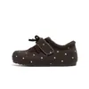 Zapatos de exterior peludos estilo Birkenstock para mujer, de una sola tira, que aumentan la altura interior, para otoño e invierno, forrados de felpa, nuevos y versátiles, casuales, con suela gruesa, de algodón