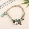 Pulseira Estilo Mori Gota d'Água Fresca Moda DIY Feita à Mão Pedra de Amassar Série Flor de Selo Pulseira Estilo Literário da Moda para Mulheres
