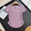¡Adelante y cómpralo! Top de Yoga de Secado Rápido, Absorbente de Sudor, Plisado, Mismo Estilo que Lu, con Paneles de Malla y Camiseta de Manga Corta Transpirable para Mujer