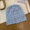 Gorro de Punto Hecho a Mano Estilo Japonés para Mujer, Gorro Fino de Lana Calado para Primavera y Otoño, Gorro Versátil Artístico Vintage para Adultos
