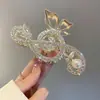 Presilha de Cabelo Metálica Grande de Tubarão da Moda para Mulheres com Acabamento de Luxo, Novo Acessório para o Cabelo para a Parte de Trás da Cabeça
