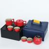 Juego de Té de Viaje para Exteriores Kung Fu Portátil para Coche para Beber Té Tetera de Cerámica Taza de Té Regalo de Negocios Caja de Regalo Personalización