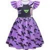 2025 Transfronterizo Nuevo Disfraz de Bruja Malvada Mágica Disfraz Infantil Vestido Estampado Falda de Actuación