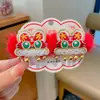 Grampo de cabelo com borla de arco antigo para crianças e mulheres 2025 acessórios para cabelo de ano novo para meninas roupas vermelhas de ano novo chinês grampo de cabelo chapéu