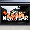 2027 Ano do Bode Bênçãos Decorações de Ano Novo Adesivos Eletrostáticos para Porta de Vidro Vitrine de Loja em Shopping Decalques para Janela