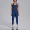 Nuevo Conjunto de Yoga de Estilo Transfronterizo con Sensación de Segunda Piel Ajustado, con Hermoso Diseño en la Espalda, Conjunto de Pantalones Largos de Cintura Alta que Levantan los Glúteos, Ropa de Running y Fitness de Secado Rápido