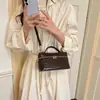 Bolsa para lonchera con patrón tejido vintage para mujer, nuevo modelo 2026, bolso cuadrado pequeño de mano Maillard, versátil para ir al trabajo, bolso de hombro y cruzado