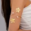 1 Peça de Braçadeira Feminina com Formato de Frangipani de Cinco Folhas, Estilo Folha, Metal Dourado, Headband de Lazer Festivo de Alta Qualidade e Atmosférica