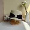 Sombrero de Paja con Lazo de Copa Plana para Mujer, Estilo Japonés, Nuevo Modelo de Verano, Sombrero de Viaje para Playa, Sombrero con Protección Solar, Sombrero Tejido de Paja