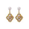 Novos Brincos Fritillaria Design Agulha de Prata Alto Padrão Luxo Leve Joias Elegantes para Senhora Brincos de Trevo de Quatro Folhas Pérola para Mulheres