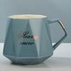 Taza de agua de cerámica de estilo europeo Nueva taza de té con múltiples bordes en forma de diamante Regalo publicitario Regalo de alta gama Taza