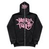 Moletom com Capuz Zíper Completo Tamanho Grande Streetwear Y2K Neutro Lã Stussy Cruise Jacket
