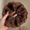 Elástico de cabelo com laço de renda francesa, scrunchie oversized, estilo casual, acessório de cabelo para coque elegante, faixa de cabelo, elástico de cabelo grande para mulheres