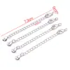 50mm Chapado en Cobre Color Oro Real 18K Retención de Color Corazón Sólido Broche de Langosta con Cadena de Cola de Colgante Cadena de Extensión de Collar DIY Ajuste