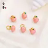 Esmalte Cloisonné Goteo de Aceite Colgante Pequeño Capullo de Loto Colgante Pequeño de Caqui Pulsera DIY Cadena Accesorios de Joyería