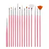Canetas de Pintura para Unhas Conjunto de 15 Peças Conjunto de Pincéis para Nail Art Canetas de Esmalte em Gel Canetas de Escultura Canetas Pincel para Nail Art Atacado