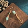 2022 Moda Nacional Estilo Chino Nuevo Pendientes Costree Antiguo Cheongsam Método Antiguo Chapado en Oro Esmalte Pintado Magnolia Pendientes Vintage