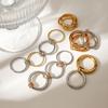 [Combinación de anillos] Acero de titanio Wanxing europeo y americano galvanizado multicapa anillo múltiple combinación de colores color sólido tendencia textura anillo transfronterizo