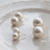 Pendientes de perlas naturales de Corea del Sur en plata de ley 925. Pendientes redondos de lujo ligeros de alta gama para mujer. Pendientes vintage de moda que combinan con todo.