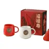 Medalla de Bronce del Año del Caballo Taza Empresa Reunión Anual Regalo Banquete de Cumpleaños Recuerdo Taza Caja de Regalo para Taza Compra Grupal Mayoreo