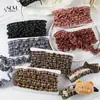 Encaje de Onda Tartán Falda Plisada Cinta de Adorno Puños de Muñeca Accesorios para Ropa Lazo DIY Accesorio para el Cabello Cinta de Tela