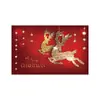 Tecido de fundo de Natal para comércio exterior da Amazon transfronteiriço para decoração de porta, montagem de festa e cobertura de porta tipo bandeira de meia-lua
