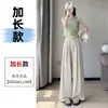 Foto Real de Calças Largas de Seda de Gelo para Mulheres, Calças de Alfaiataria Fluidas de Cintura Alta para o Verão 2026, Calças de Algodão Linho Estilo Japonês Estilo Relaxado Yamamoto