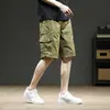 Novos Shorts de Trabalho Finos para Homens Verão 2026, Cor Sólida Soltos com Múltiplos Bolsos Retos Casuais, Atacado Transfronteiriço