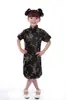 Cheongsam de Ciruela y Bambú para Niños de Verano 2001-3 Traje Tang para Niñas Vestido de Princesa Estilo Étnico Niña Ropa de Presentación Guzheng para Niños Grandes