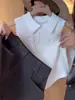Chaleco de Punto sin Mangas con Cuello Polo Blanco para Mujer, Nuevo Estilo de Verano, Estilo Resort Francés, Elegante, Adelgazante, Top Versátil