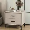 Mesita de noche de pizarra, Madera maciza, Simple y moderna, Gabinete de almacenamiento para mesita de noche de dormitorio, Completamente ensamblado para el envío, Almacenamiento de comercio exterior transfronterizo