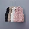 Chaleco de Algodón con Solapa para Mujer, Chaleco Corto de Lana con Cuello de Algodón, Estilo Coreano, Holgado, con Botones, Ropa de Abrigo, Nuevo Chaleco de Algodón para Otoño e Invierno 2025