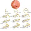 Piercing de Nariz Transfronteiriço Anel de Nariz de Aço Inoxidável Piercing Europeu e Americano Transfronteiriço Argola de Nariz com Diamante Hao Shi Conjunto Combinado em estoque