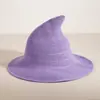 Sombrero de Bruja Hilo de Algodón Transfronterizo Europeo y Americano Sombrero de Bruja para Fiesta para Mujeres, Hombres y Niños Sombrero de Halloween Tejido Sombrero de Mago Puntiagudo