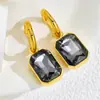 Nuevos Pendientes de Acero Inoxidable de Moda Europea y Americana Más Vendidos con Diamantes Cuadrados, Joyería para Mujer de Estilo Sencillo de Nicho, Pendientes para Mujer al por Mayor
