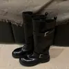 Botas de motociclista coreanas cómodas de suela gruesa, punta redonda, sin cordones, nuevas para otoño e invierno 2026, botas de montar versátiles y de moda para mujer