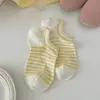 Calcetines Rayados para Mujer, Estilo Delgado de Verano, Calcetines de Algodón Dopamina de Moda, Calcetines Invisibles Antideslizantes para Tobillo para Verano
