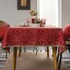 Celebração de casamento Ano Novo festivo jacquard pena folhas renda dourada toalha de mesa de centro toalha de mesa capa toalha à prova d'água geração de cabelo