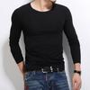 Camiseta blanca de manga corta para hombre, color liso, cuello redondo, media manga, fina, ajustada, negra, moderna.