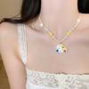 [Paraíso de Estrellas de Mar] Collar Creativo DIY de Perlas y Estrellas de Mar Cadena de Clavícula de Nicho para Tomar Fotos en Viajes de Verano a la Costa para Mujeres