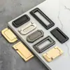 Tirador de Anillo Invisible para Puerta de Armario con Cajón sin Perforaciones, Tapa Blanda, Oscuro, Moderno y Sencillo