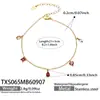 Cadena de collar con colgante de circonita cúbica en forma de lágrima inspirada en la dopamina, superventas europea y americana, conjunto de pulsera y tobillera de joyería minimalista y versátil para mujer