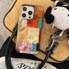 Nuevo patrón de glaciar de mosaico de rejilla de color para funda de teléfono Apple 16promax iPhone15 creativo personalidad 14 duro